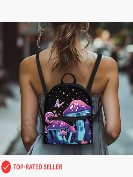 Mini Backpack Purse for Women Canvas Shoulder Bag Lightweight Daypack Casual
